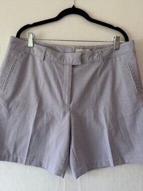 Lady Hagen Essentials Seersucker Shorts NWT Size 14 Purple Royal 7” Inseam